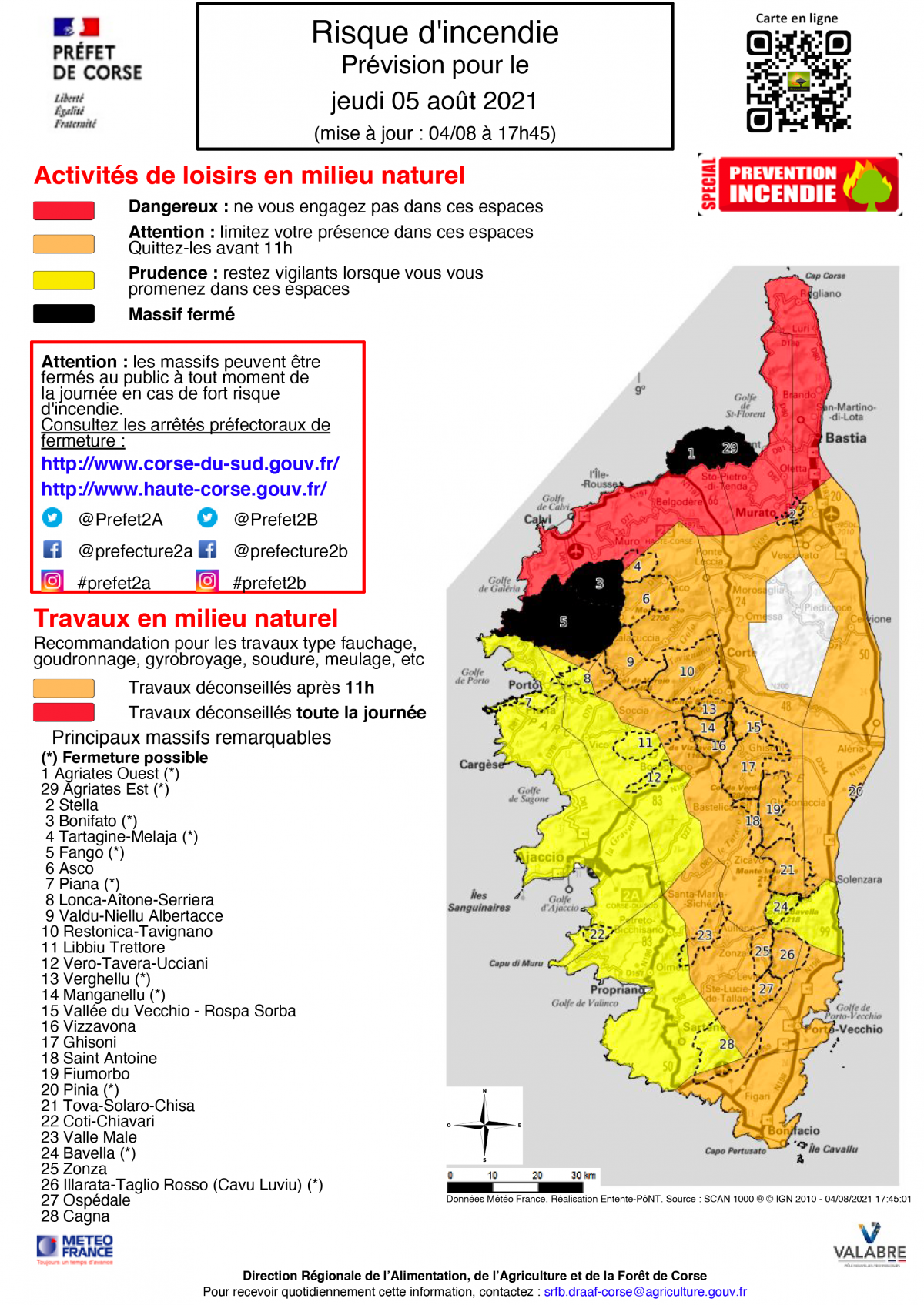 carte feu