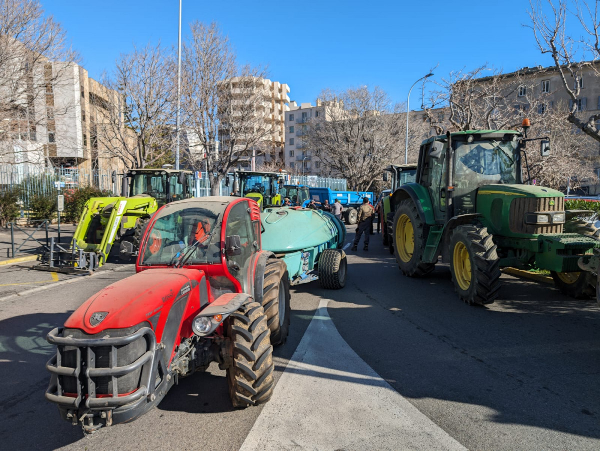 Manifestation des agriculteurs devant la préfecture de Haute-Corse