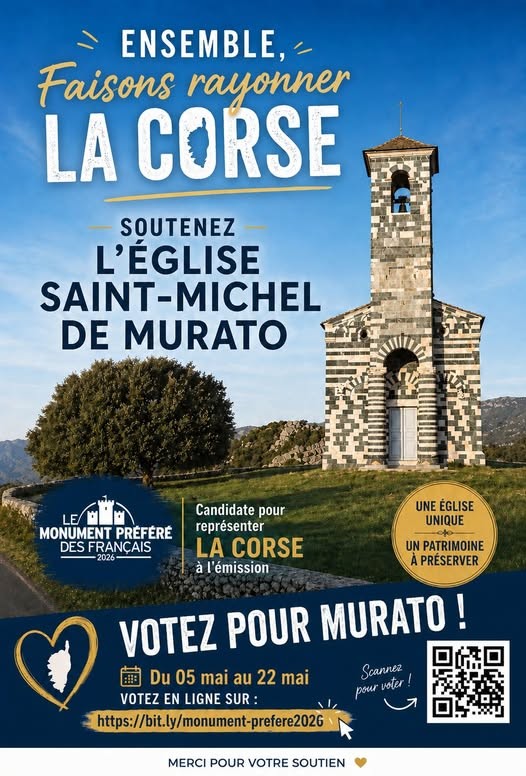 L'Église Saint-Michel de Muratu en lice pour « Le Monument préféré des Français 2026 »