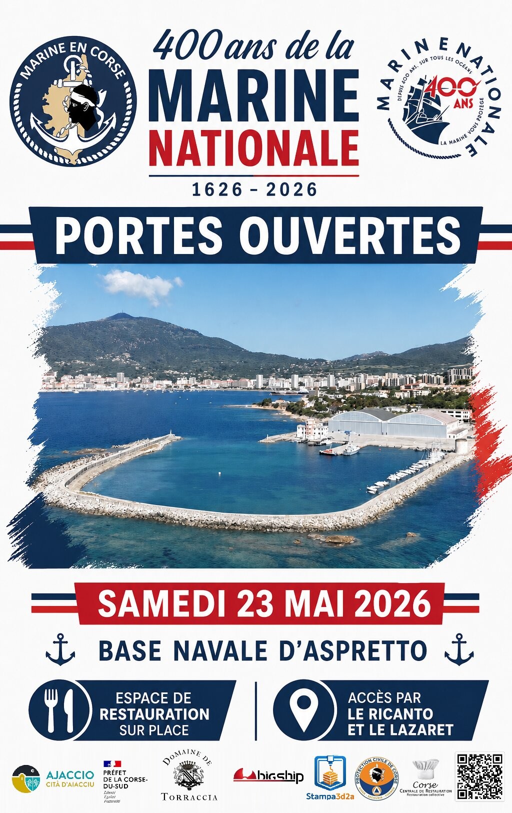 La Marine Nationale célèbre ses 400 ans à Ajaccio : un rendez-vous exceptionnel à la base d'Aspretto