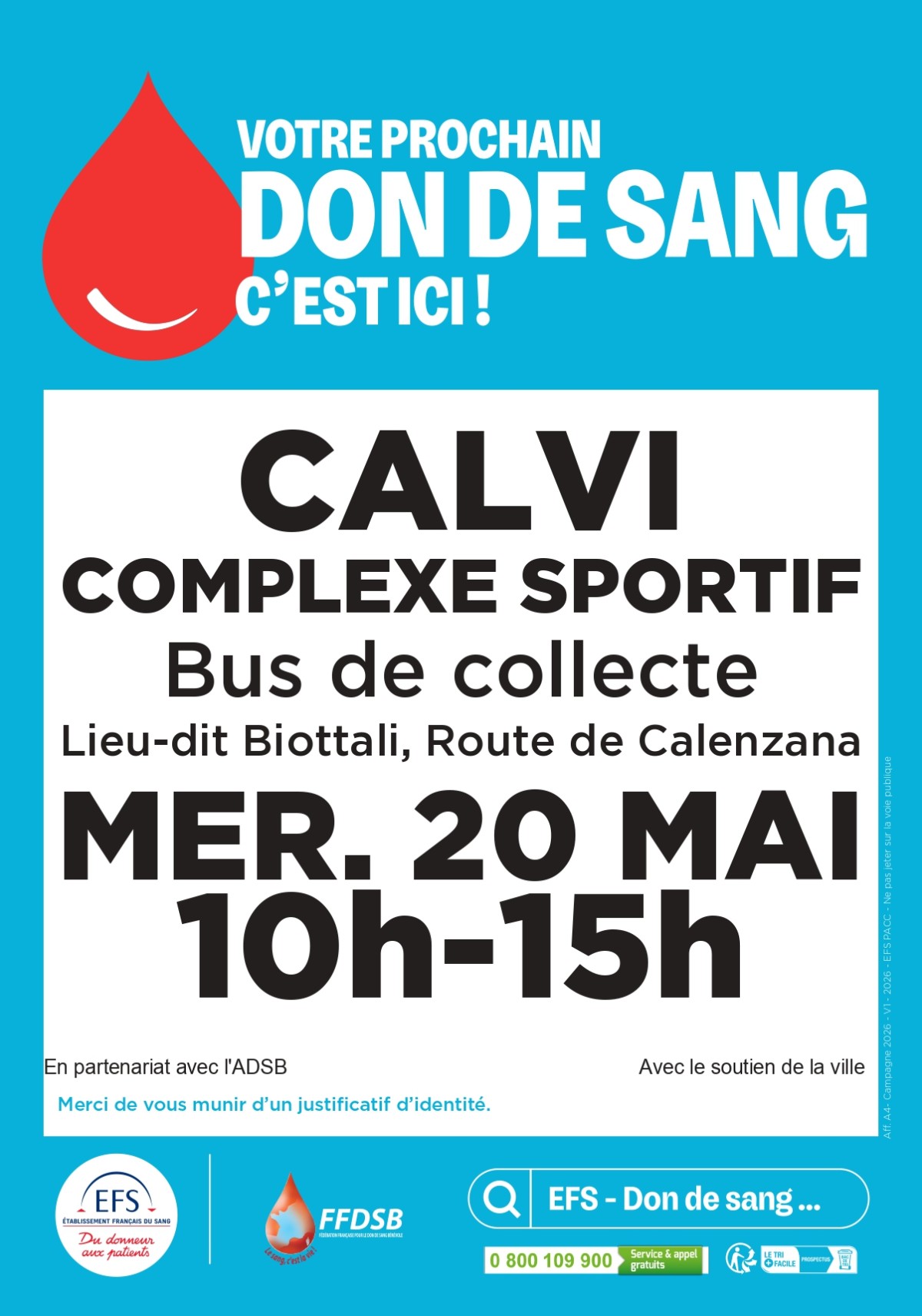 Calvi : une collecte de sang ce mercredi 20 mai