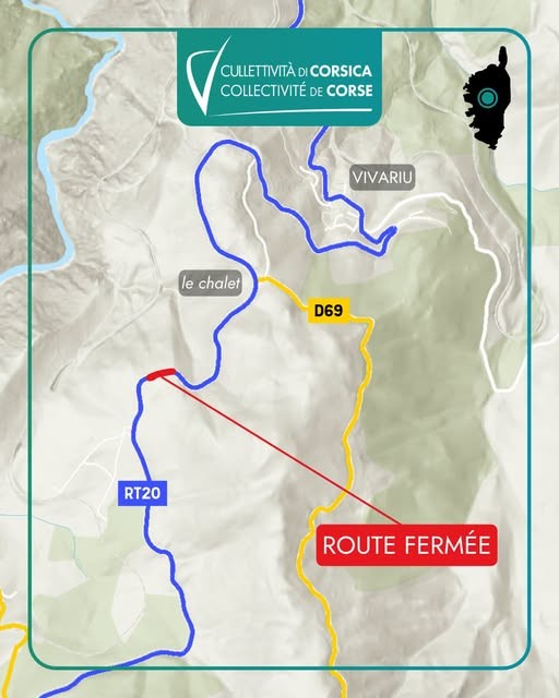 Circulation : la RT 20 totalement fermée cette nuit à Vivariu pour l'évacuation d'un poids lourd