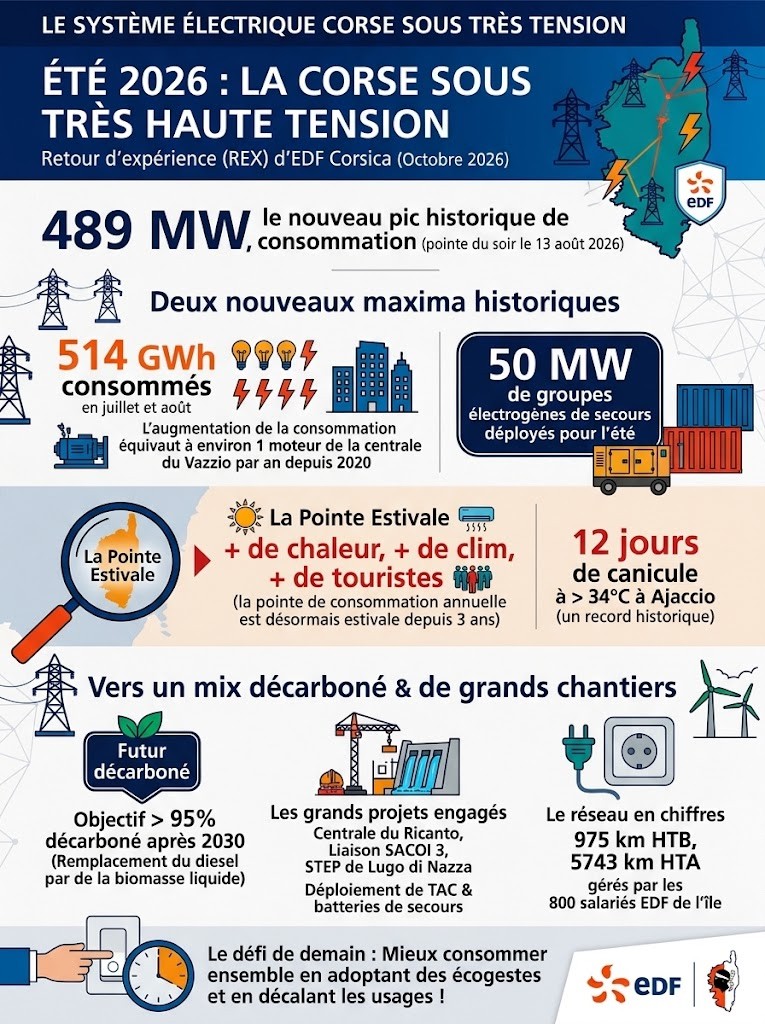 Énergie : en Corse, un été 2026 sous très haute tension électrique
