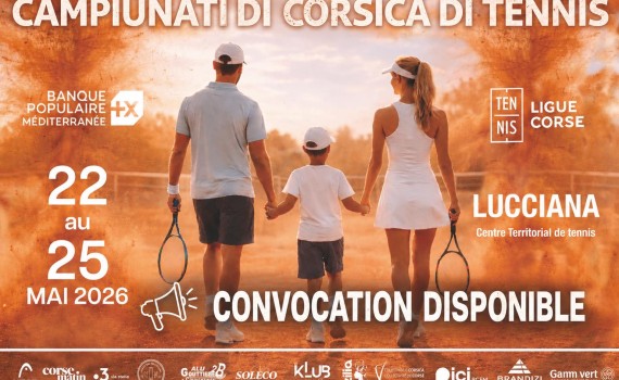 40es Championnats de Corse de Tennis : Les convocations sont en ligne