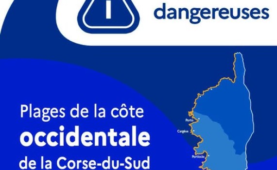 Alerte aux fortes vagues et baignade dangereuse sur la côte ouest de la Corse-du-Sud