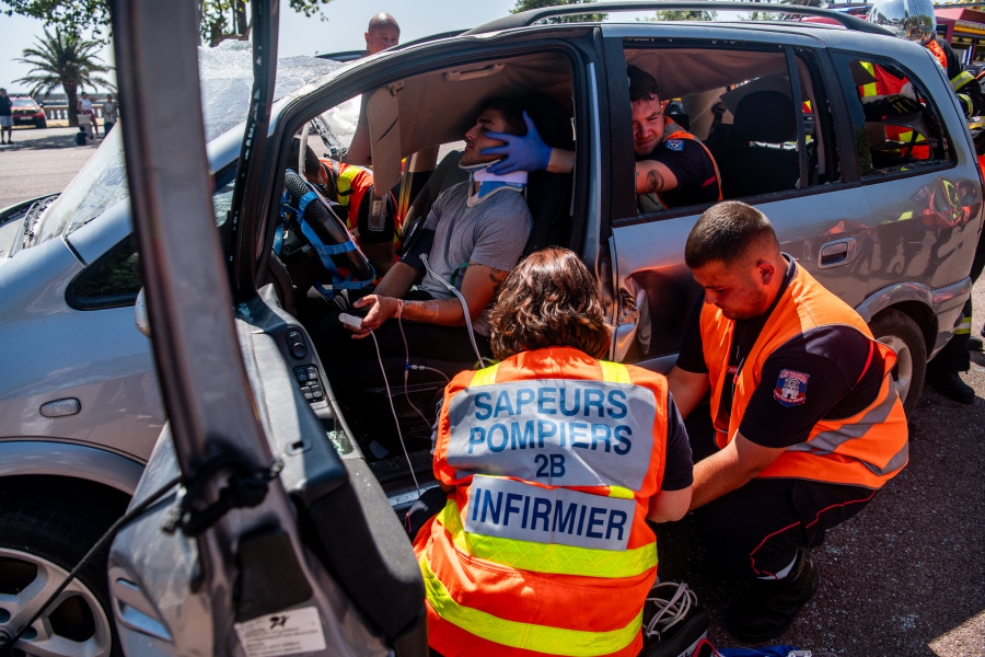 Démonstration des pompiers du SIS 2B
