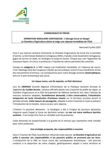 comuniqué presse 